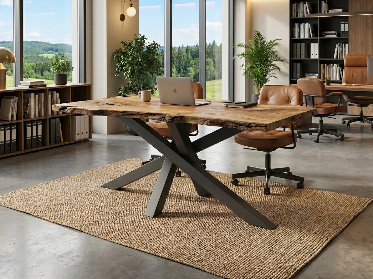 Masivní stůl MASIVIO v kanceláři